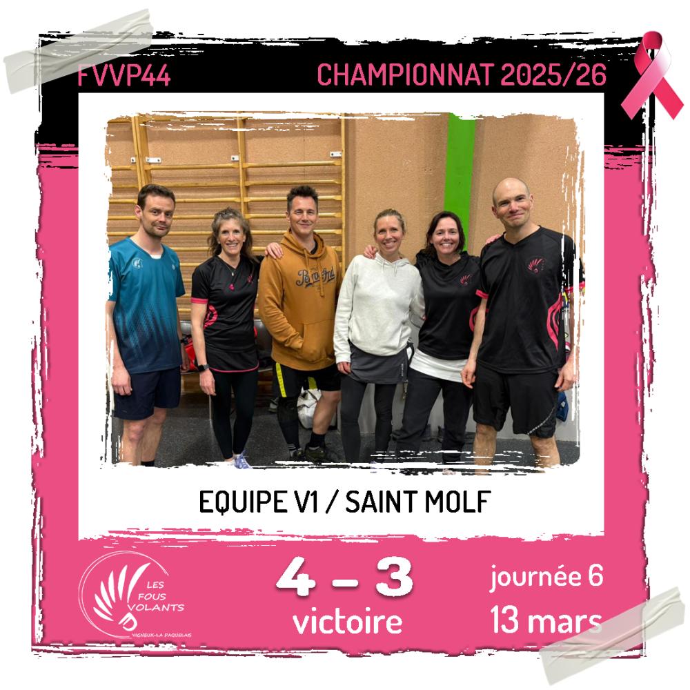 Rencontre J6 de la V1 : Vigneux contre Saint Molf (victoire)